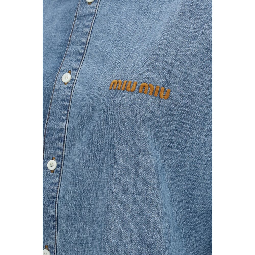 Miu Miu Blue Denim Chambray Shirt - IT42 | L