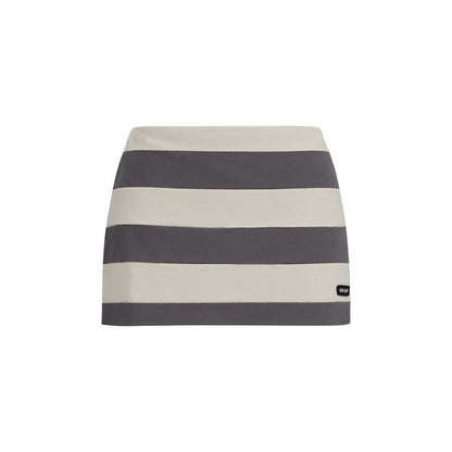 Miu Miu Multicolor Striped Cotton Mini Skirt