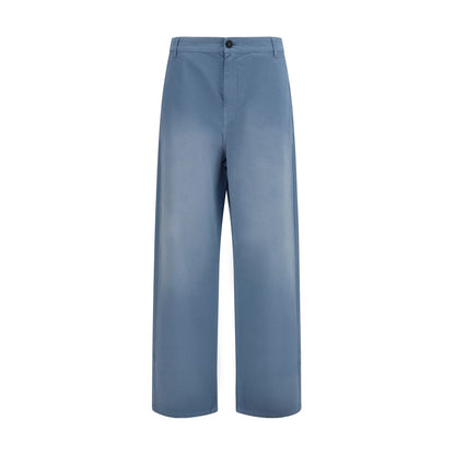 Miu Miu Blue Cotton Wide Leg Pants