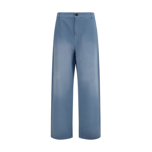 Miu Miu Blue Cotton Wide Leg Pants