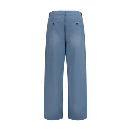 Miu Miu Blue Cotton Wide Leg Pants
