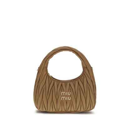 Miu Miu Beige Lamb Leather Wandler Hobo Handbag