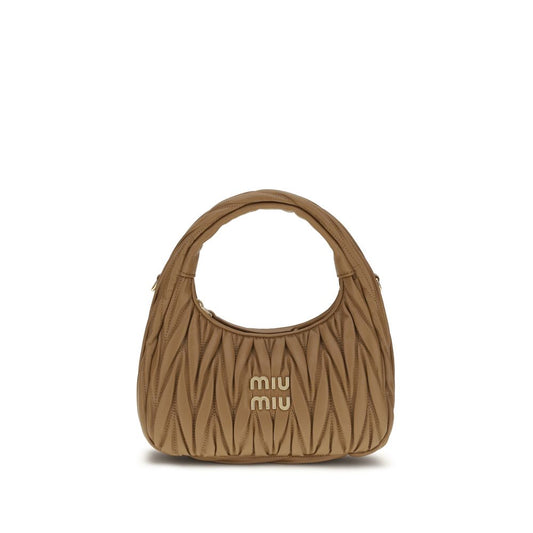 Miu Miu Beige Lamb Leather Wandler Hobo Handbag