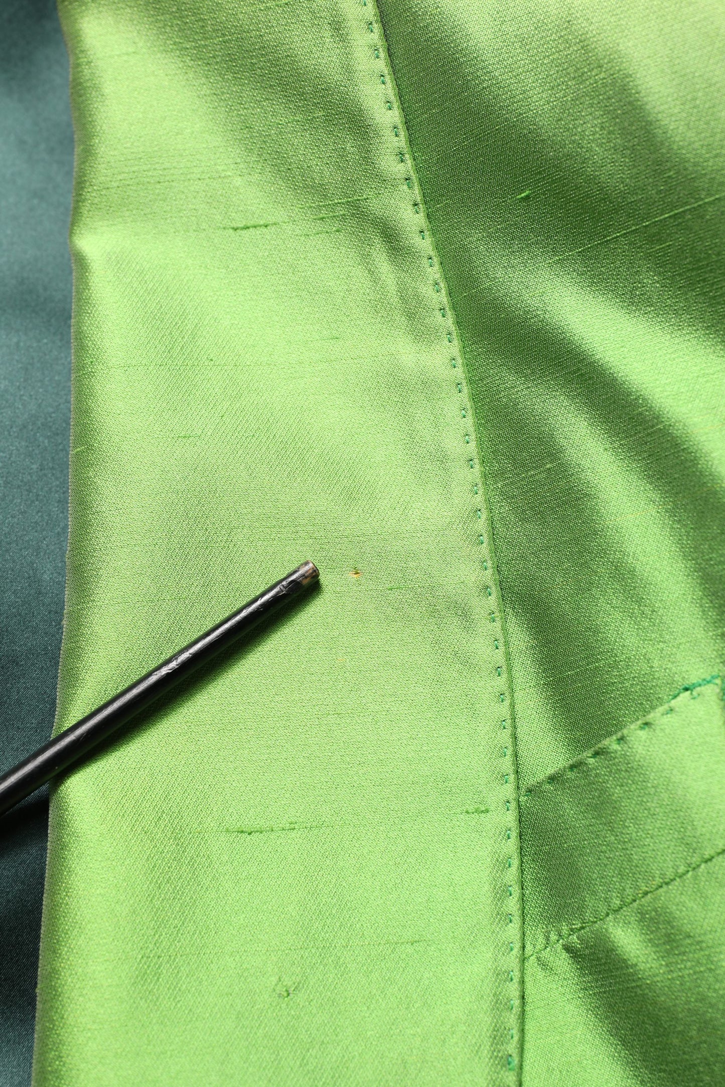 Dolce & Gabbana Green Silk Single Breasted Embellished Blazer