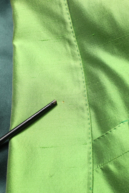 Dolce & Gabbana Green Silk Single Breasted Embellished Blazer