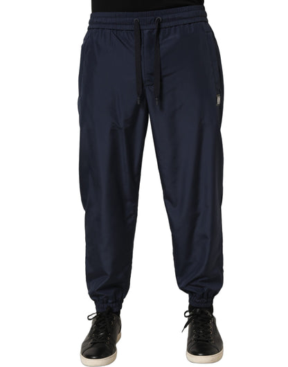 Dolce & Gabbana Dark Blue Polyester Jogger Sweatpants