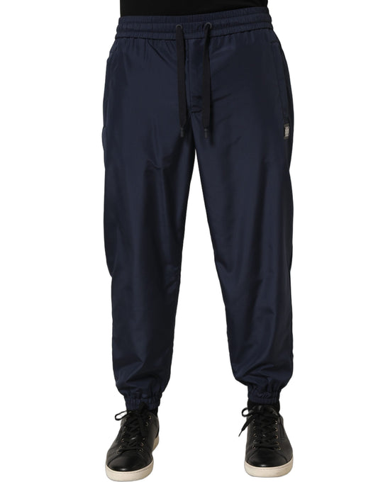 Dolce & Gabbana Dark Blue Polyester Jogger Sweatpants