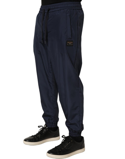 Dolce & Gabbana Dark Blue Polyester Jogger Sweatpants