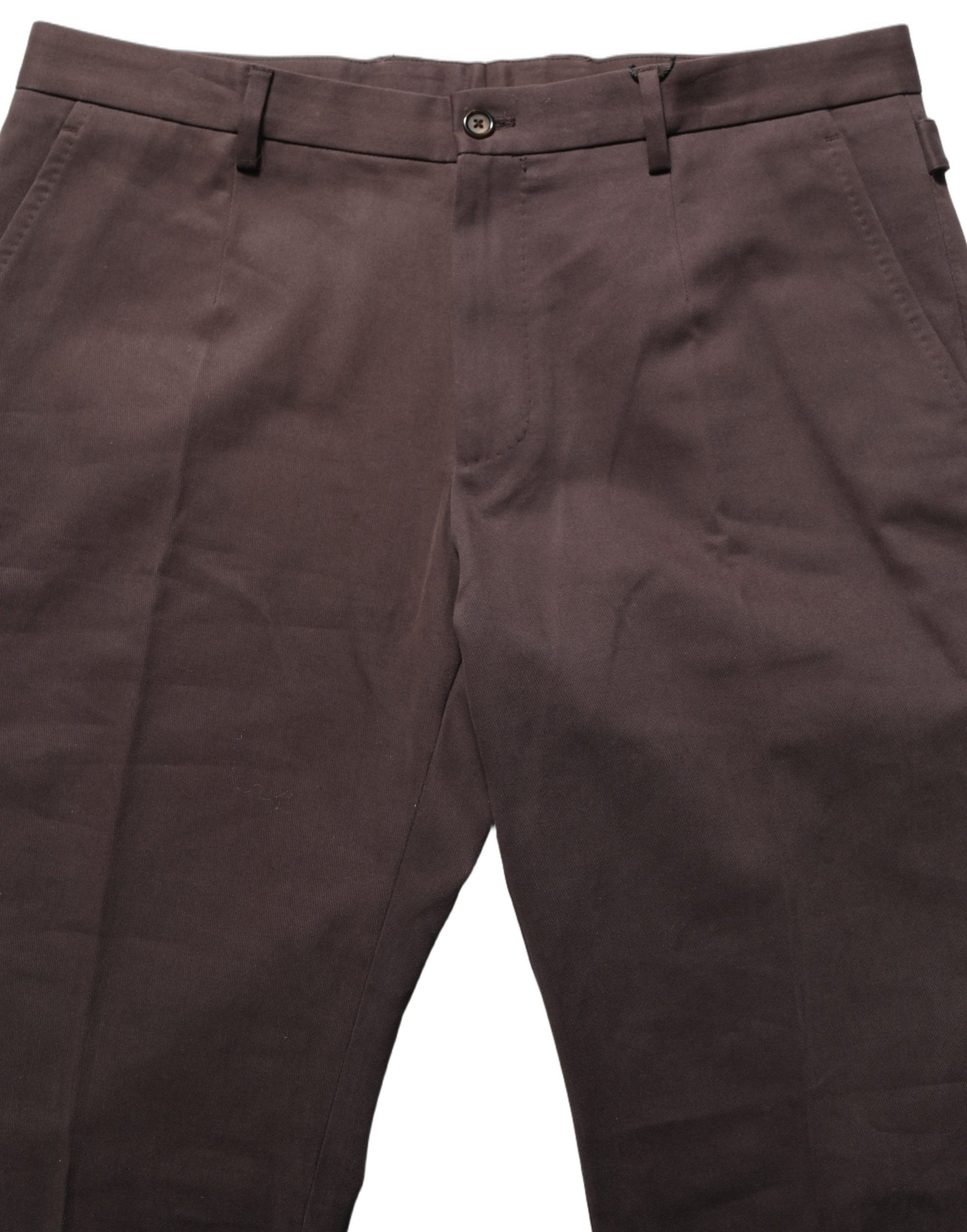 Dolce & Gabbana Brown Cotton Skinny Leg Dress Trouser Pants IT48 | M
