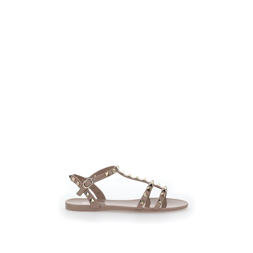 Valentino Garavani Poudre Pink Summer Rockstud Flat Sandals