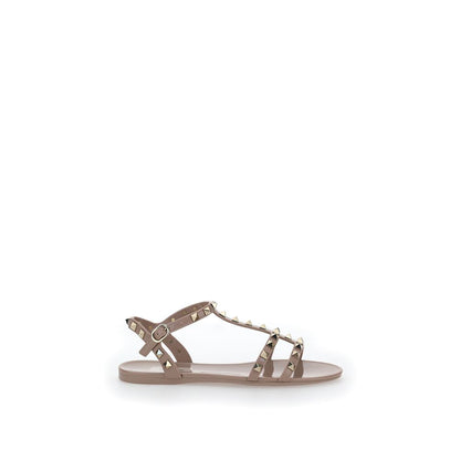 Valentino Garavani Poudre Pink Summer Rockstud Flat Sandals