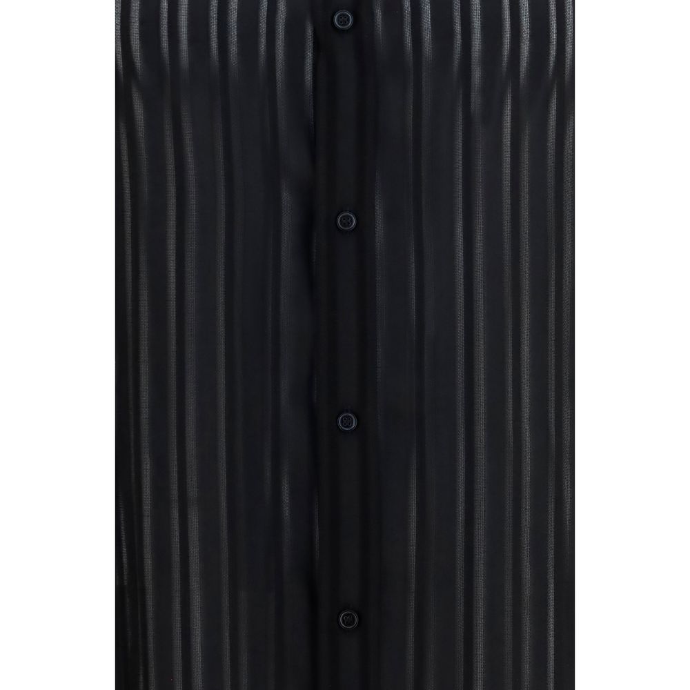Gucci Black Striped Silk Gauze Shirt