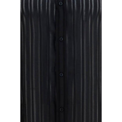 Gucci Black Striped Silk Gauze Shirt