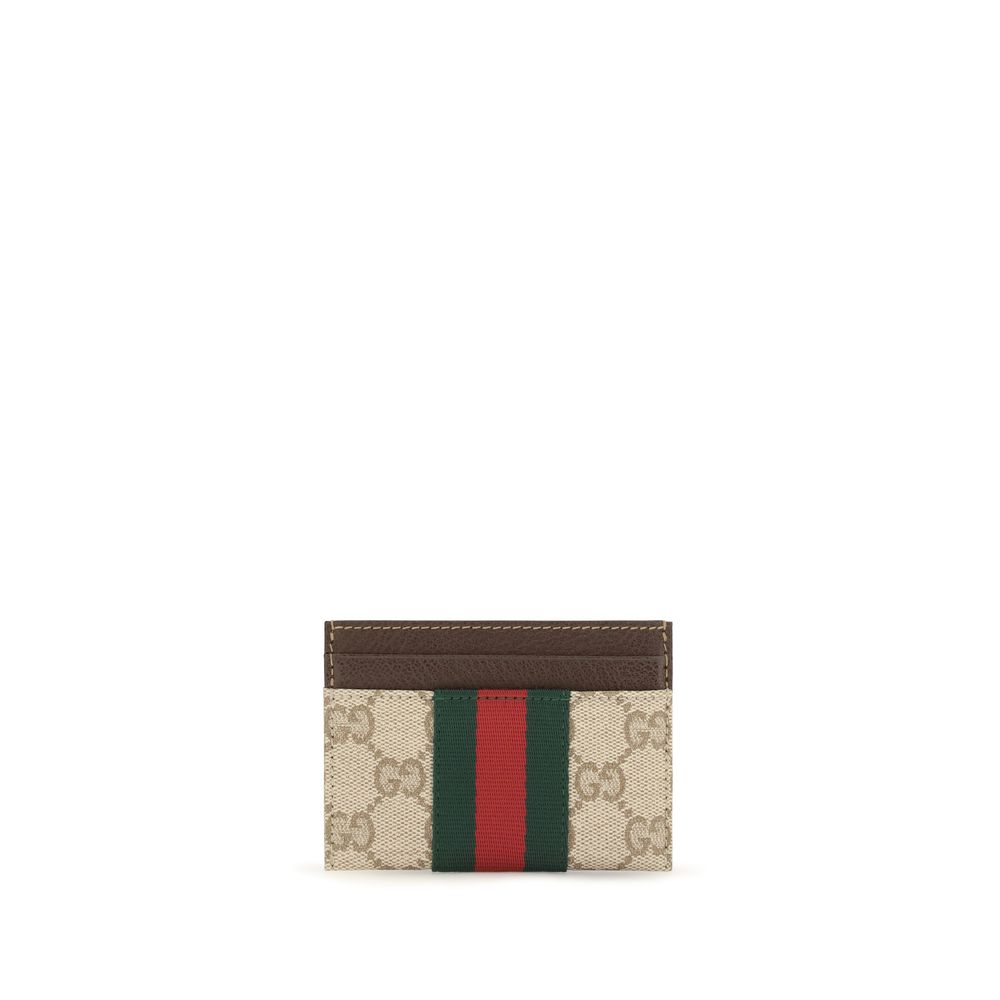 Gucci Beige Web Card Case Wallet