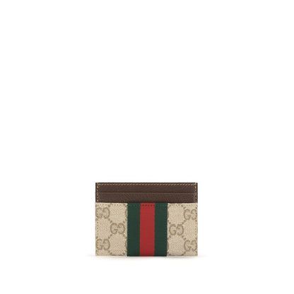 Gucci Beige Web Card Case Wallet