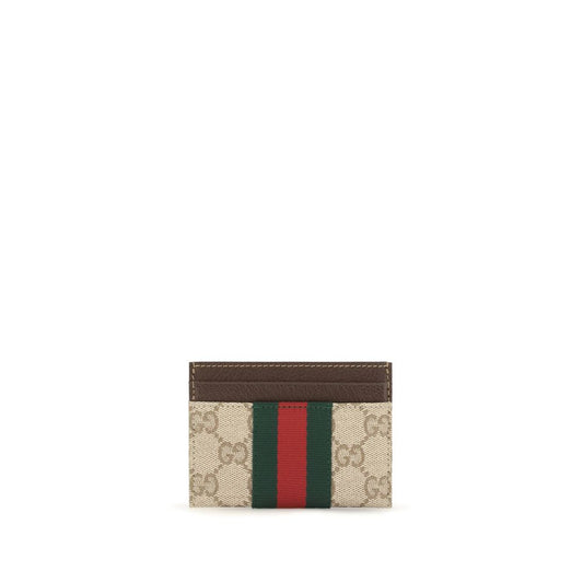 Gucci Beige Web Card Case Wallet