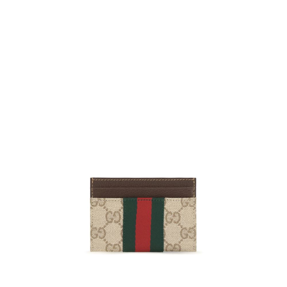 Gucci Beige Web Card Case Wallet