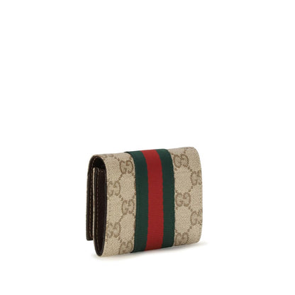 Gucci Beige Web Bi-fold Card Holder