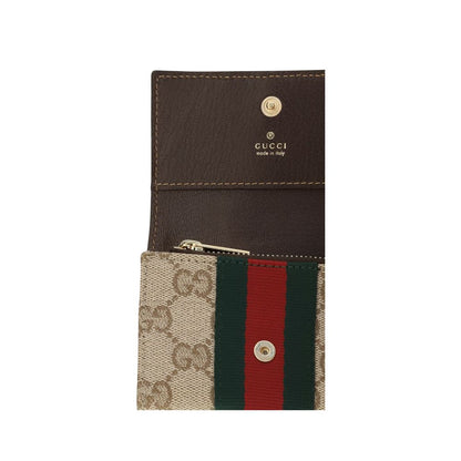 Gucci Beige Web Bi-fold Card Holder