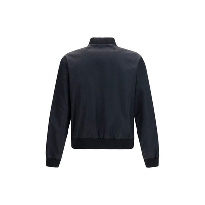 Gucci Black Reversible Zip Bomber Jacket in Silk Faille