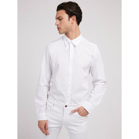 Guess Jeans White Cotton Dress Shirt - Pure White