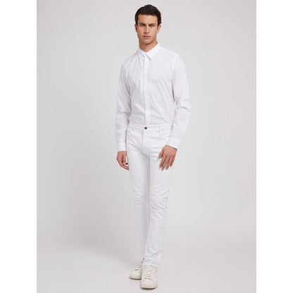 Guess Jeans White Cotton Dress Shirt - Pure White