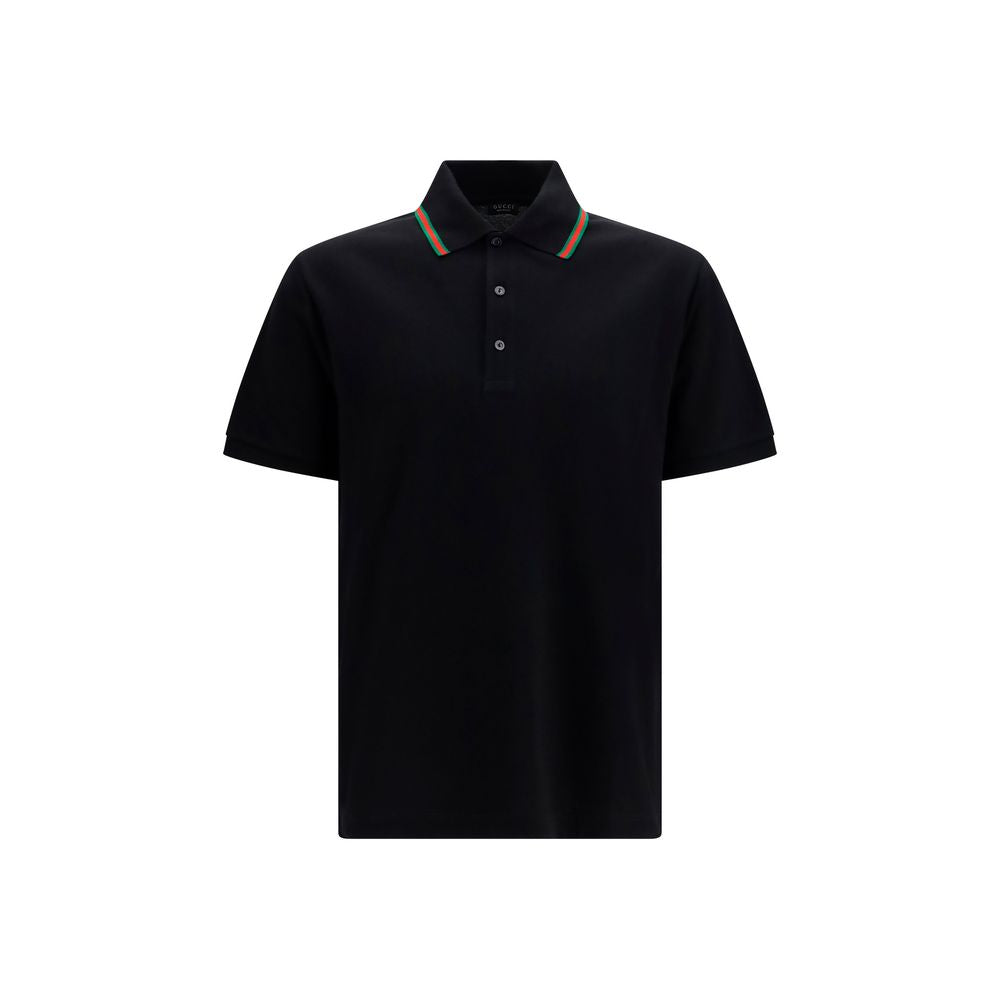Gucci Black Cotton Piqué Polo Shirt