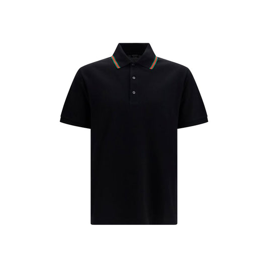 Gucci Black Cotton Piqué Polo Shirt