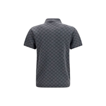 Gucci Gray Wool & Silk Short Sleeve Polo Shirt