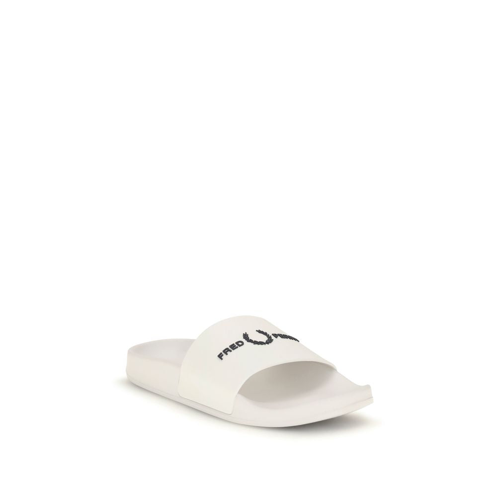 Fred Perry White Rubber Sandals for Men