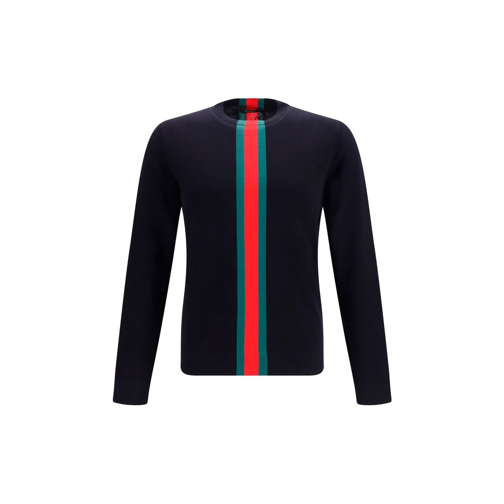 Gucci Dark Blue Web Stripe Sweater