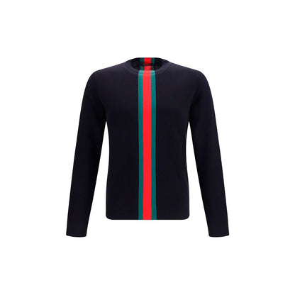 Gucci Dark Blue Web Stripe Sweater