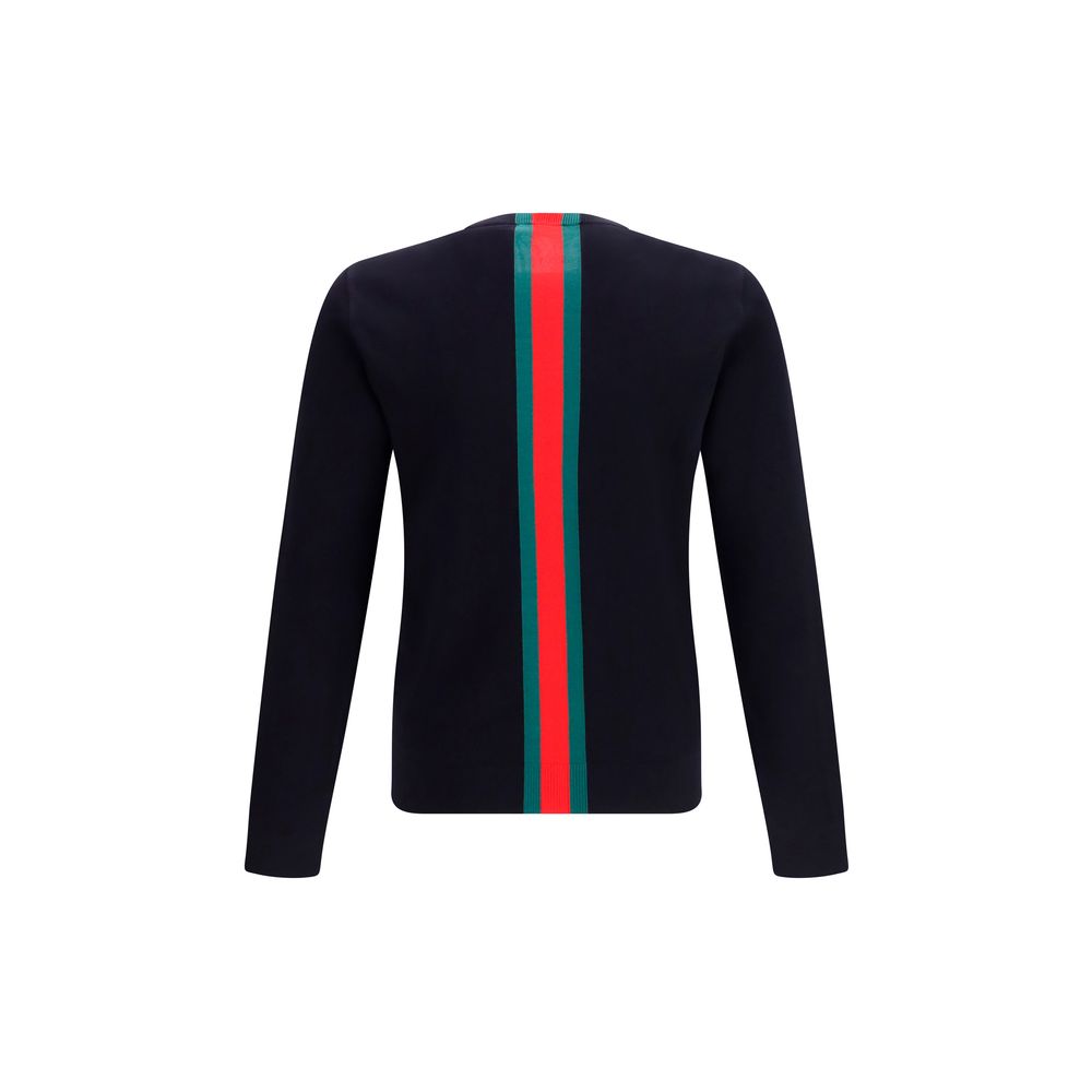 Gucci Dark Blue Web Stripe Sweater