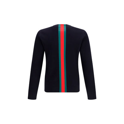 Gucci Dark Blue Web Stripe Sweater