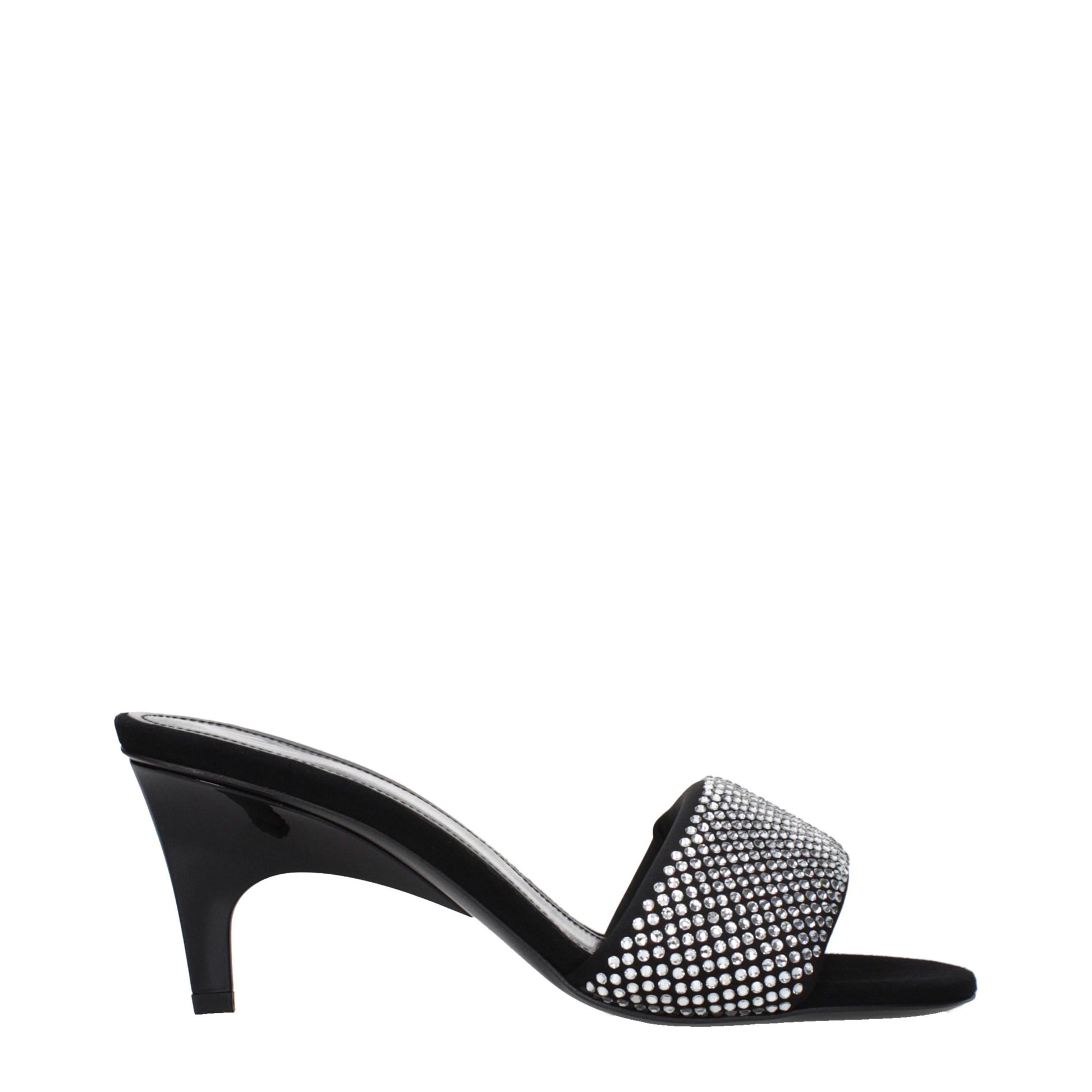 Prada Black Fabric Stiletto Heel Sandals with Studs