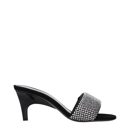 Prada Black Fabric Stiletto Heel Sandals with Studs
