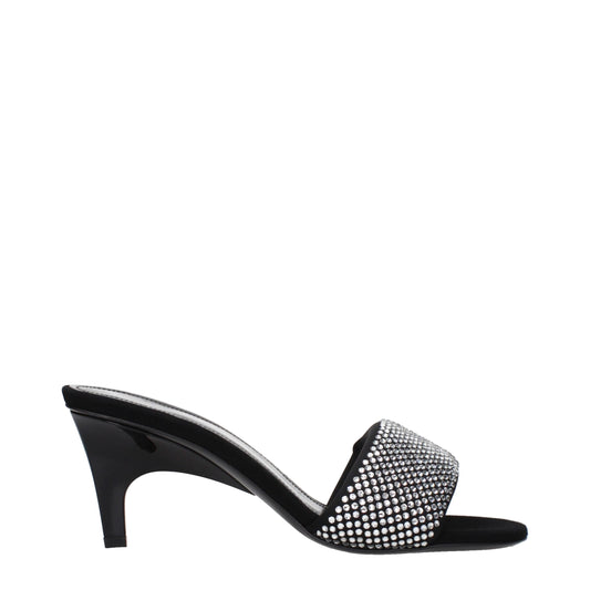 Prada Black Fabric Stiletto Heel Sandals with Studs