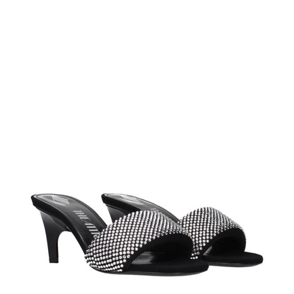 Prada Black Fabric Stiletto Heel Sandals with Studs