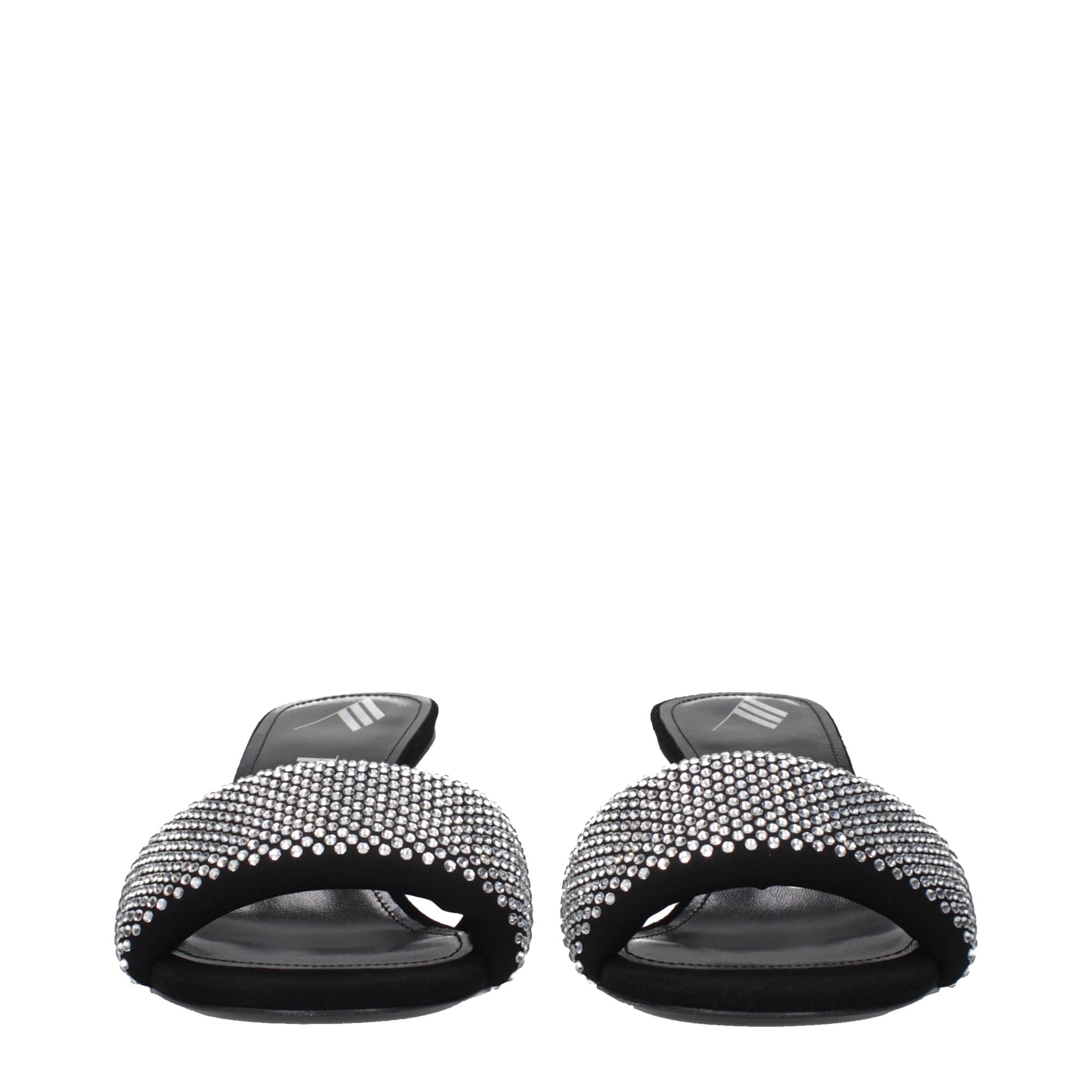 Prada Black Fabric Stiletto Heel Sandals with Studs