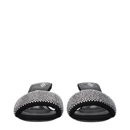 Prada Black Fabric Stiletto Heel Sandals with Studs