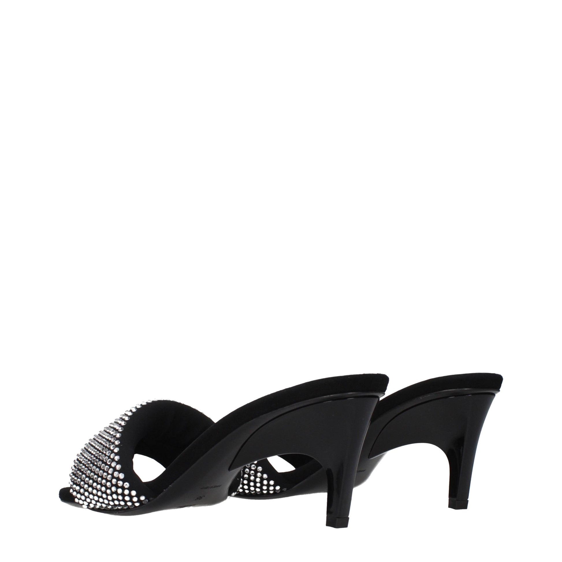 Prada Black Fabric Stiletto Heel Sandals with Studs