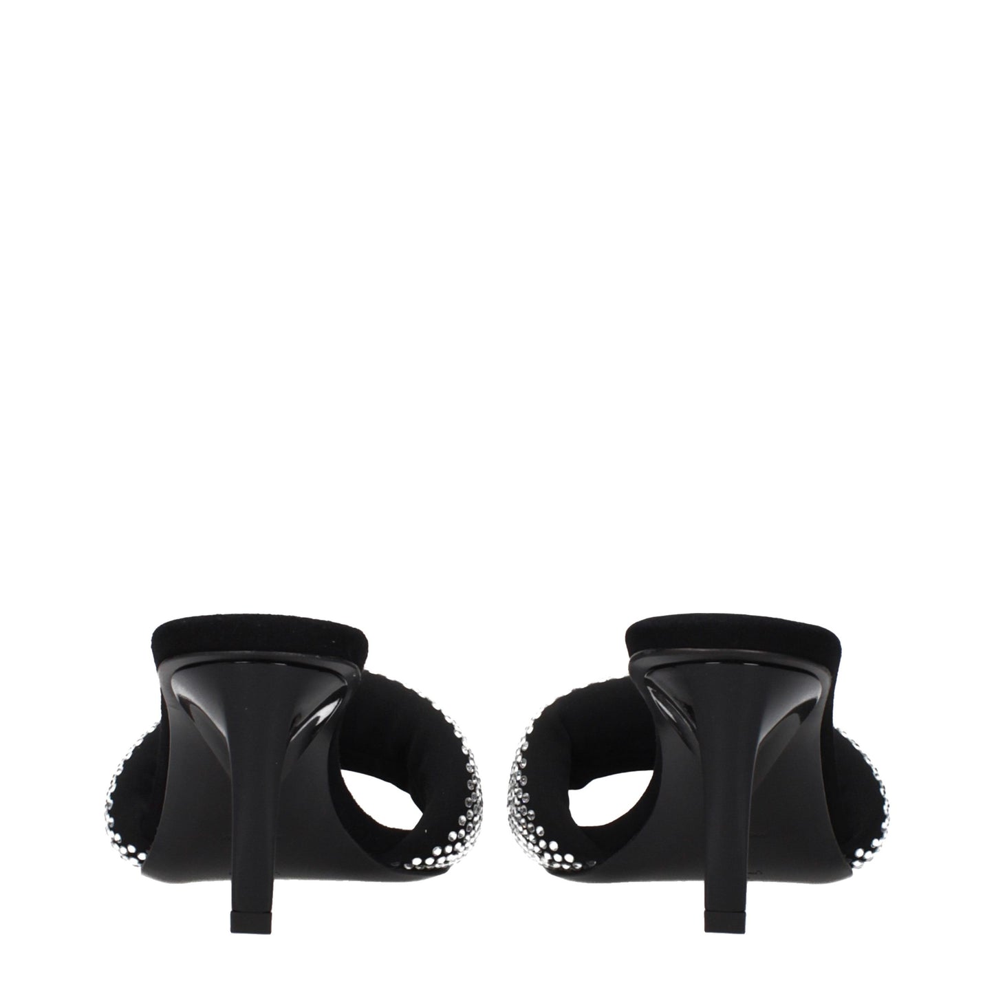 Prada Black Fabric Stiletto Heel Sandals with Studs