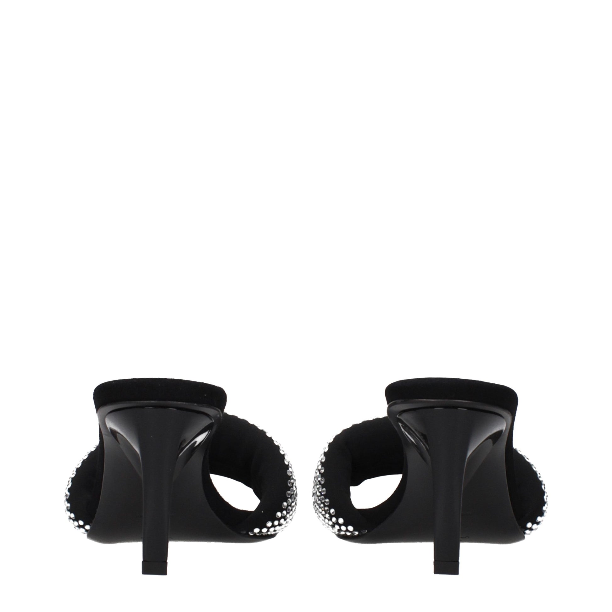 Prada Black Fabric Stiletto Heel Sandals with Studs
