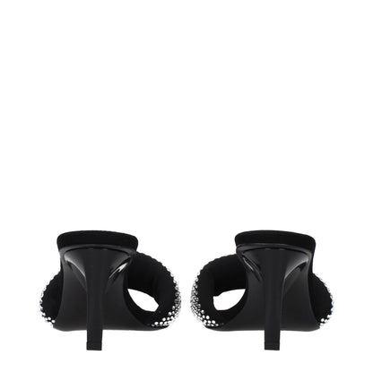 Prada Black Fabric Stiletto Heel Sandals with Studs