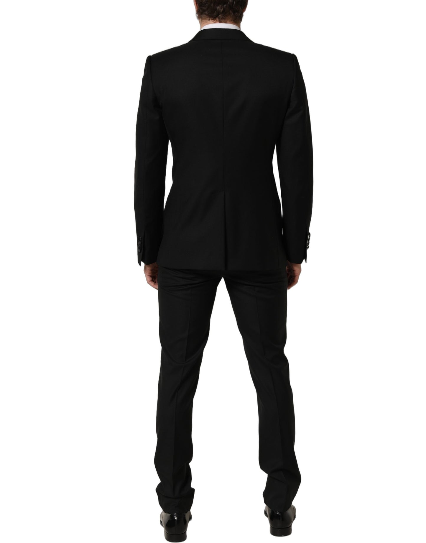 Dolce & Gabbana Black Wool Slim Fit Formal 2 Piece Men Suit