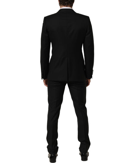 Dolce & Gabbana Black Wool Slim Fit Formal 2 Piece Men Suit