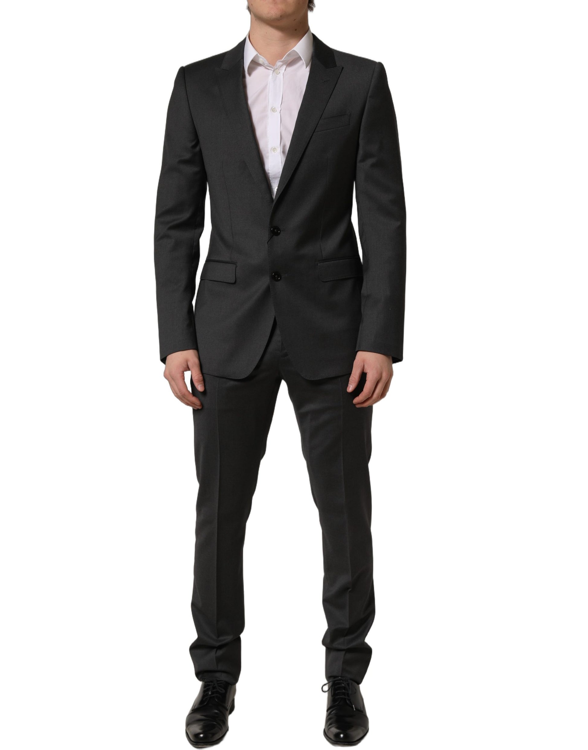 Dolce & Gabbana Gray Wool Slim Fit Formal 2 Piece Men Suit