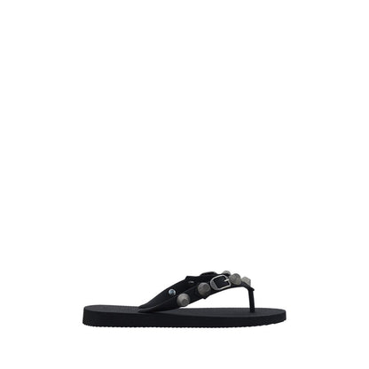 Balenciaga Black Polyurethane Flip-Flop Sandals