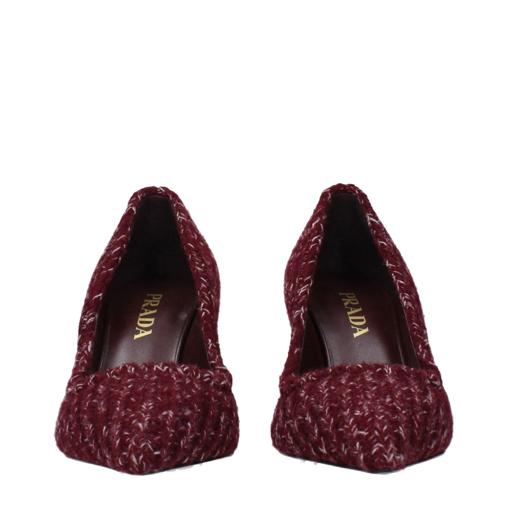 Prada Red Fabric Mid Heel Pumps - Women’s Designer Shoes
