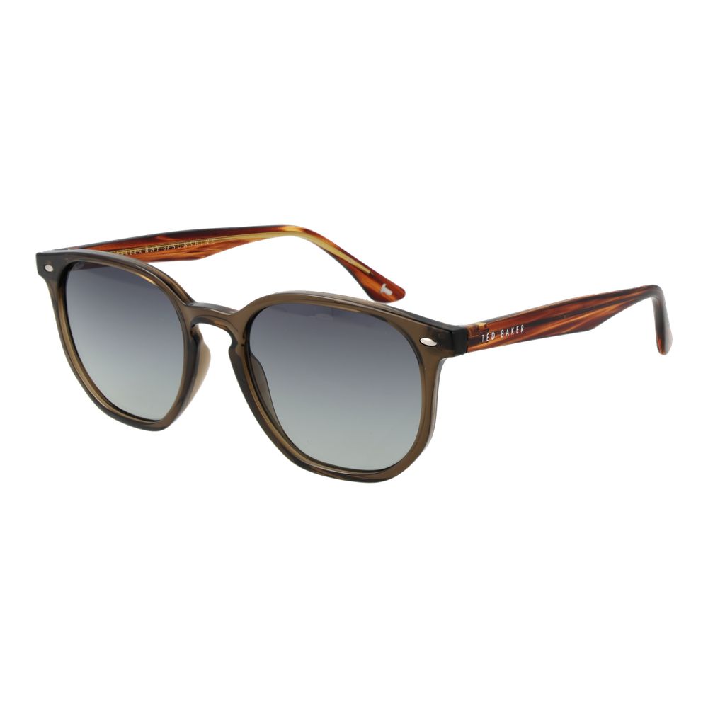 Ted Baker Men’s Sunglasses – Brown Round Frame, Blue Gradient Lenses
